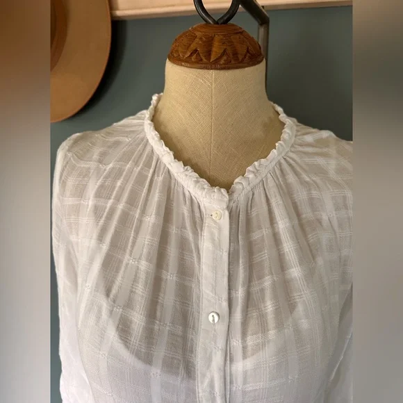 FREE PEOPLE maxi tired white Edie dress button down sz small - Picture 13 of 16